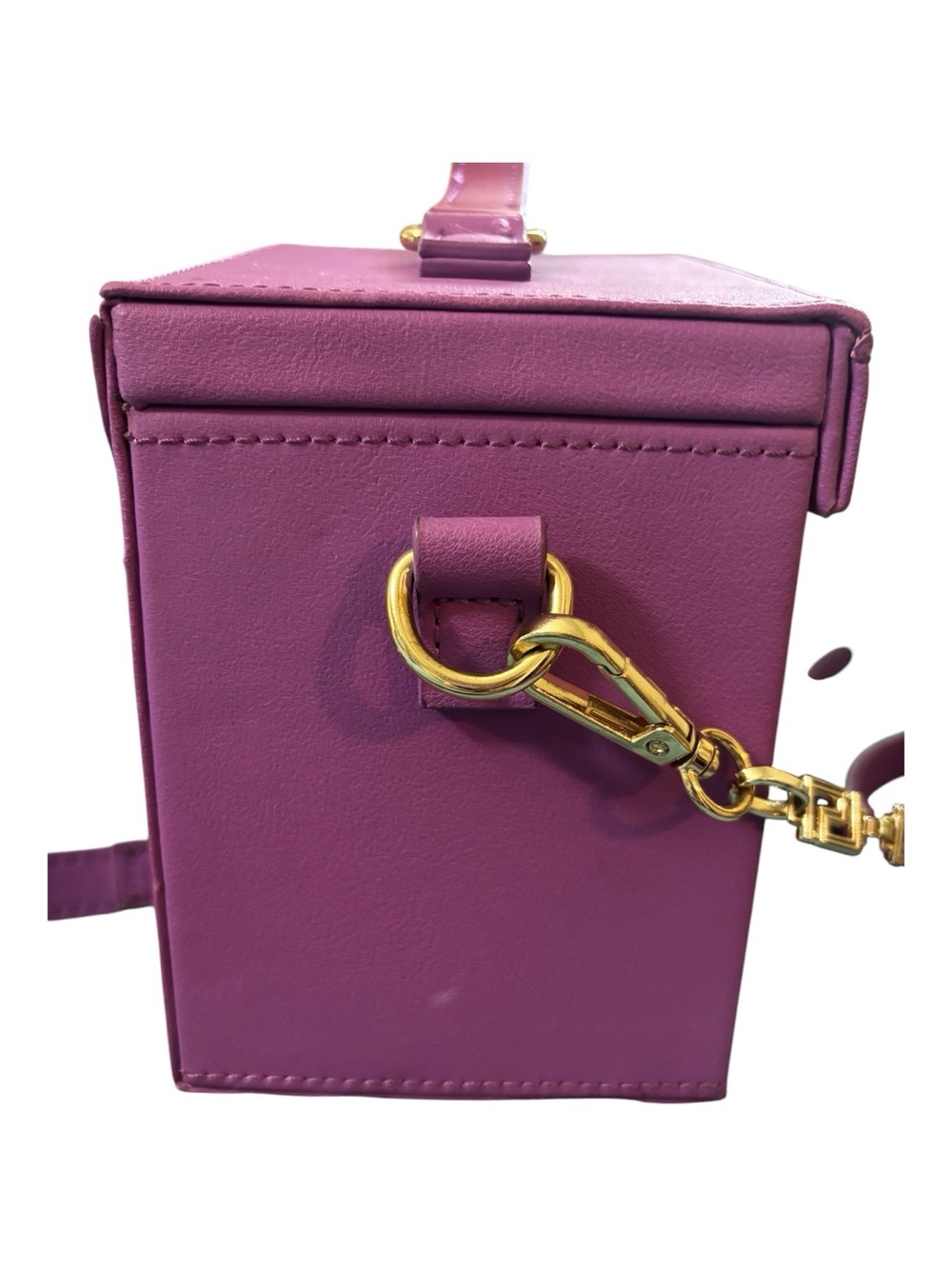 Loungefly Pink Sculptural Panel Box Crossbody with Gold Chain - Picture 9 of 12